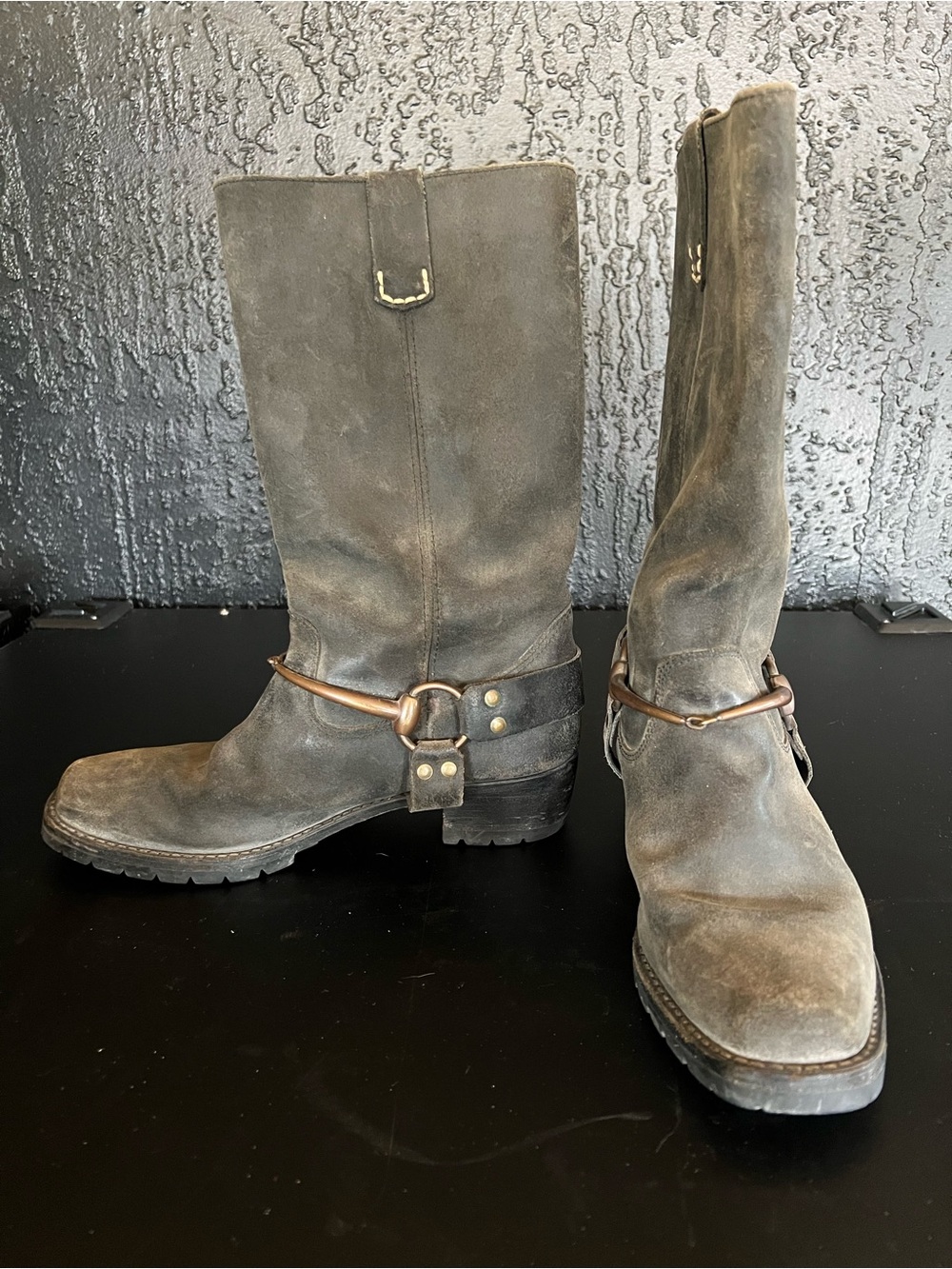 Vintage Gucci Women’s Sz 10 Horsebit Accent Leather Moto Boots